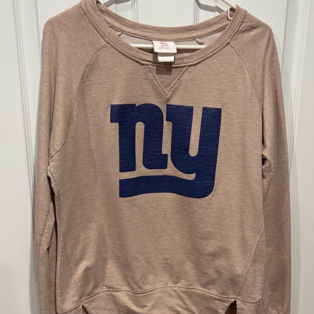 Tan  Giants Sweatshirt with Blue 'NY' Logo size XL teen